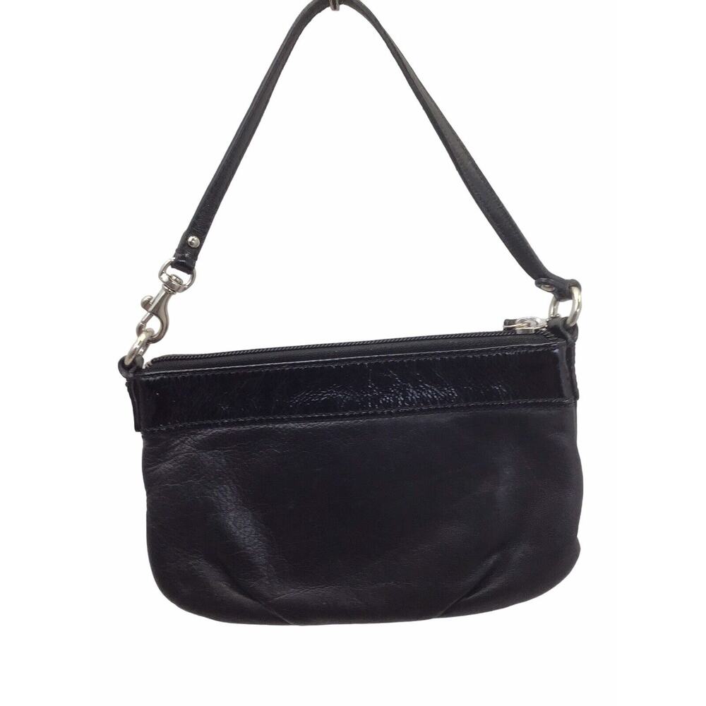 Coach Black Patent Leather Wristlet Zipper Closure Wallet - Picture 3 of 11